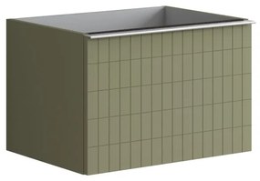 Mobile da bagno sotto lavabo Pixel grid verde salvia laccato L 60 x H 40 x P 45.5 cm 2 cassetti, lavabo non incluso
