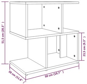 Comodini Grigio Sonoma 2pz 50x30x51,5 cm in Legno Multistrato