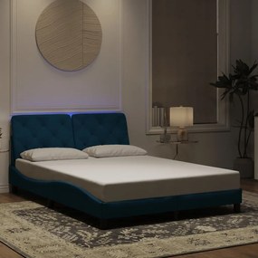 Giroletto Con Luci Led Blu 140x190 Cm İn Velluto /
