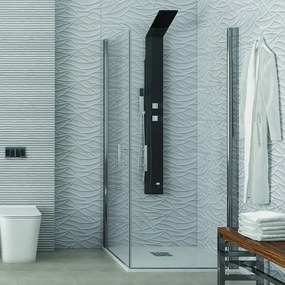 Box doccia angolare 70x70 due ante battenti finitura cromo | KS2800 - KAMALU