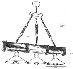 Lampada a sospensione in legno di carpino Kütük Ceviz - Opviq lights