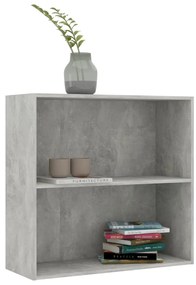 Libreria 2 ripiani grigio cemento 80x30x76,5 legno multistrato