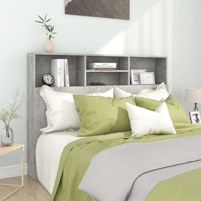 Testiera Con Scomparti Grigio Cemento 140x19x103,5 Cm /