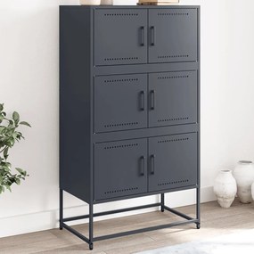 Credenza Antracite 68,5x38,5x123,5 Cm İn Acciaio /
