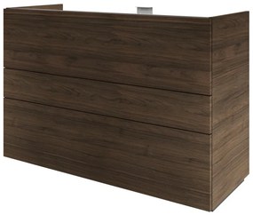 Mobile da bagno a terra L 120 x H 84 x P 48 cm noce, 3 cassetti Apertura push-pull SENSEA Neo Line, Maniglie acquistabili separatamente