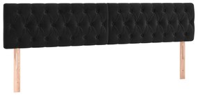 Testiera a led nera 180x7x78/88 cm in velluto