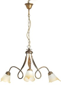 Lampadario Country charm Lampadario DOPPIO GIRO 3 - E14 beige paralume bianco 3x E14 Ø65cm
