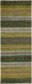 Loribaft Tappeto 60x160 Verde (Iran) Annodato A Mano
