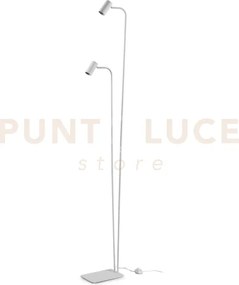 Ginger lampada da terra bianca 2 luci attacco gu10 lampadina inclusa