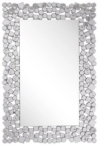 Specchio da parete argento 60 x 90 cm MERNEL Beliani