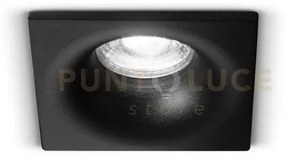 Faretto incasso fisso in acciaio nero oasis  8,5x8,5cm 1 luce attac...