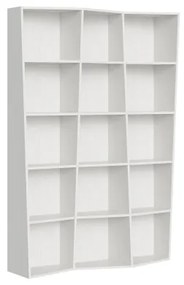 Libreria in legno Bianco 137x200h cm con 3 elementi e vani trapezoidali TREK