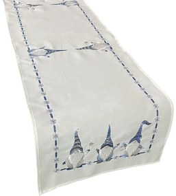 Stola natalizia con ricamo blu di elfi Larghezza: 55 cm | Lunghezza: 120 cm