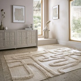 Tappeto beige in lana tessuto a mano 240x340 cm Loma – Flair Rugs