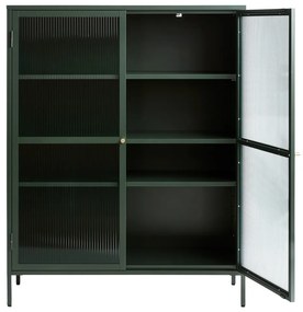 Vetrina in metallo verde Bronco, altezza 140 cm - Unique Furniture