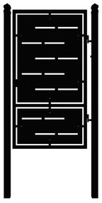 Cancello in ferro, apertura centrale, L 104.5 x 180 cm, di colore nero