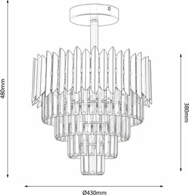 Brilagi - Plafoniera CRISTAL 5xE14/40W/230V Ø 43 cm