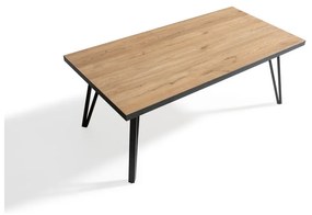 Tavolino nero/naturale con piano in rovere 60x120 cm Sindi - Marckeric