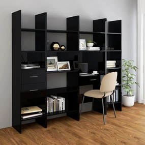 Libreria Nero Lucido 60x35x180 cm in Legno Multistrato