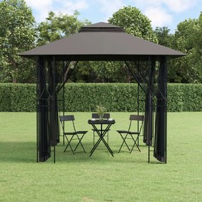 Gazebo Con Pareti Laterali Antracite 300x300x270 Cm Acciaio /