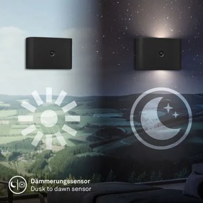 Briloner 3878015 - Lampada da parete LED ricaricabile con sensore CHAT LED/3W/5V 2000 mAh nera