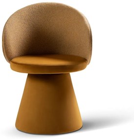 Poltrona color senape con rivestimento in velluto Inez – Micadoni