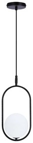 Lampada a sospensione nera con paralume in vetro 18,5x15 cm Cordel - Candellux Lighting