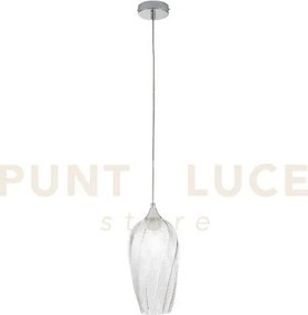 Lampadario a sospensione majesty trasparente in vetro 1 luce attacc...