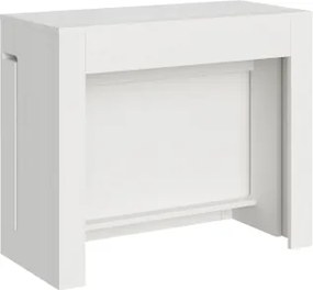 Consolle in legno nobilitato ELIA allungabile fino a 302 cm Bianco Frassino allunghe interne