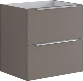 Mobile da bagno sospeso sotto lavabo L 59.5 x H 60 x P 45.5 cm grigio opaco, 2 cassetti Brera
