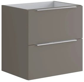 Mobile da bagno sotto lavabo Brera grigio opaco L 59.5 x H 60 x P 45.5 cm 2 cassetti, lavabo non incluso