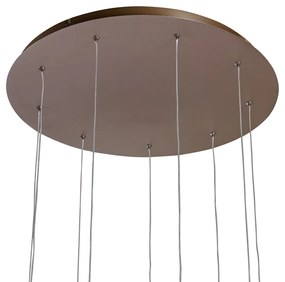 Lampada a sospensione di design bronzo scuro a 9 luci con LED dimmerabile a 3 livelli - Vide Anella