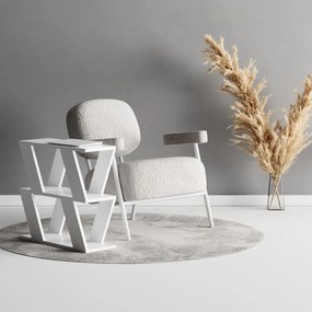 Tavolino da Soggiorno Laterale 57x60x22 cm in MDF Lazena Bianco...