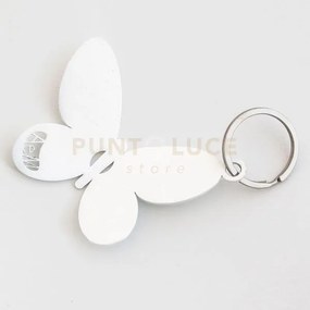 Portachiavi di design farfalla bianco