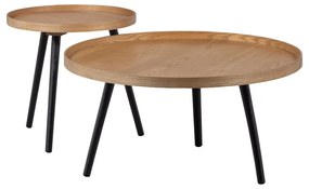 Tavolino beige e nero , ø 60 cm Mesa - WOOOD