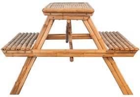 Tavolo da picnic 115x115x81 cm in bambù
