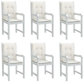 Cuscini Sedia Schiena Bassa 6 Pz Crema Mélange 100x50x4 Tessuto /