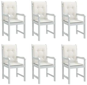 Cuscini Sedia Schiena Bassa 6 Pz Crema Mélange 100x50x4 Tessuto /