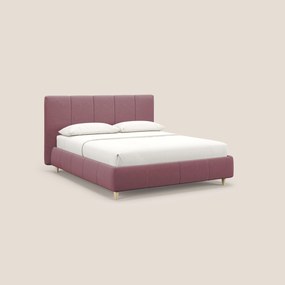 Laura letto imbottito contenitore e sfoderabile in microfibra velluto impermeabile T09 salmone