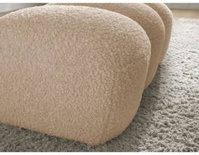 Poggiapiedi beige con rivestimento in bouclé Hippolyte – Bobochic Paris