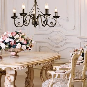 Lampadario a sospensione con catena DONATO 6xE14/40W/230V