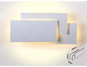 Applique Lampada LED da Muro 12W 3000K Carcassa Grigia Rettangolare con Forme Sovrapposte IP20 SKU-8206