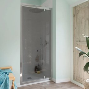 Porta doccia saloon L 76-80 cm x H 190 cm per nicchia in vetro fumè SP. 6 mm, profilo lucido cromo, serie Bilbao