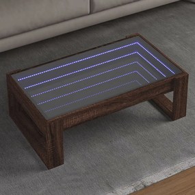 Tavolino Da Salotto Con Led Infinity Rovere Marrone 90x53x30 Cm /