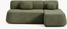 Divano letto angolare 2 posti in teddy-bouclé Pao