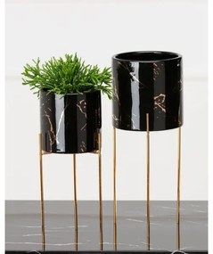 Portafiori NILA 32,5x13 cm nero/oro