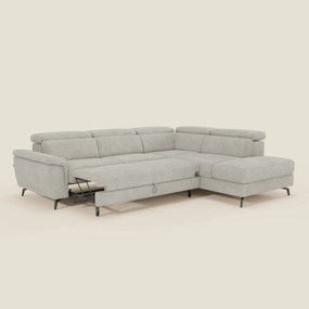 Estro Divano angolare estraibile - poggiatesta reclinabili in tessuto impermeabile T14 panna