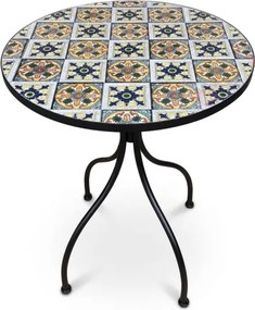 Set Bistrot Tavolo Maioliche D60xH75 Con 2 Sedie Pieghevoli Fiocco