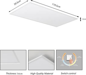Brilagi - Plafoniera a LED SLIMFRAME LED/80W/230V 120x60 cm 3000/4000/6000K bianco