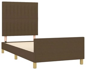 Giroletto senza materasso marrone scuro 80x200 cm tessuto